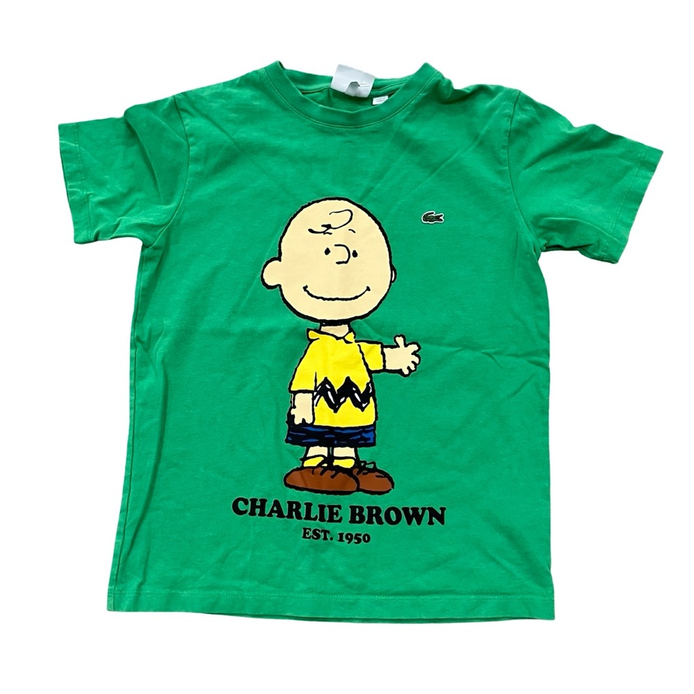 Lacoste x Charlie Brown Kids Green Charlie Brown T-Shirt Collab Youth 12